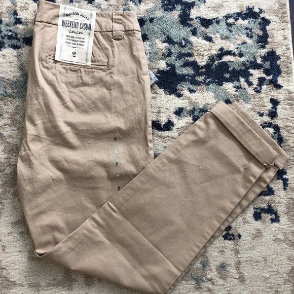 Maison Jules Crop Cuff Straight Leg Lou Lou Pants - Picture 2 of 5